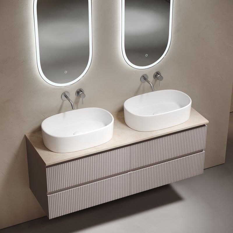 Тумба с раковиной Sancos Snob T 140 doha soft, столешница бежевая TT140A2, раковина CN6075