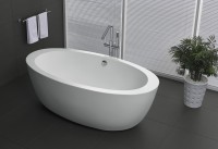 Акриловая ванна BelBagno BB67-1700 170x90 см, отдельностоящая, белая, овальная, с каркасом, со сливом-переливом