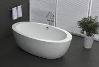 Акриловая ванна BelBagno BB67-1700 170x90 см, отдельностоящая, белая, овальная, с каркасом, со сливом-переливом