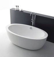Акриловая ванна BelBagno BB67-1700 170x90 см, отдельностоящая, белая, овальная, с каркасом, со сливом-переливом