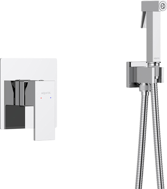 Гигиенический душ AQUATEK Либра AQ1619CR со смесителем, С ВНУТРЕННЕЙ ЧАСТЬЮ, хром