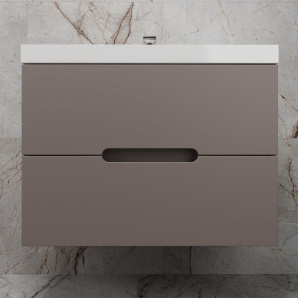 Тумба с раковиной Style Line Матис 80 подвесная, тауп темный