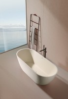 Ванна из искусственного камня AltroBagno Bruna 090203 170x75 см, отдельностоящая, овальная, на ножках, с донным клапаном, с подголовником