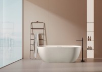 Ванна из искусственного камня AltroBagno Bruna 090203 170x75 см, отдельностоящая, овальная, на ножках, с донным клапаном, с подголовником