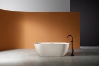 Ванна из искусственного камня AltroBagno Bruna 090203 170x75 см, отдельностоящая, овальная, на ножках, с донным клапаном, с подголовником