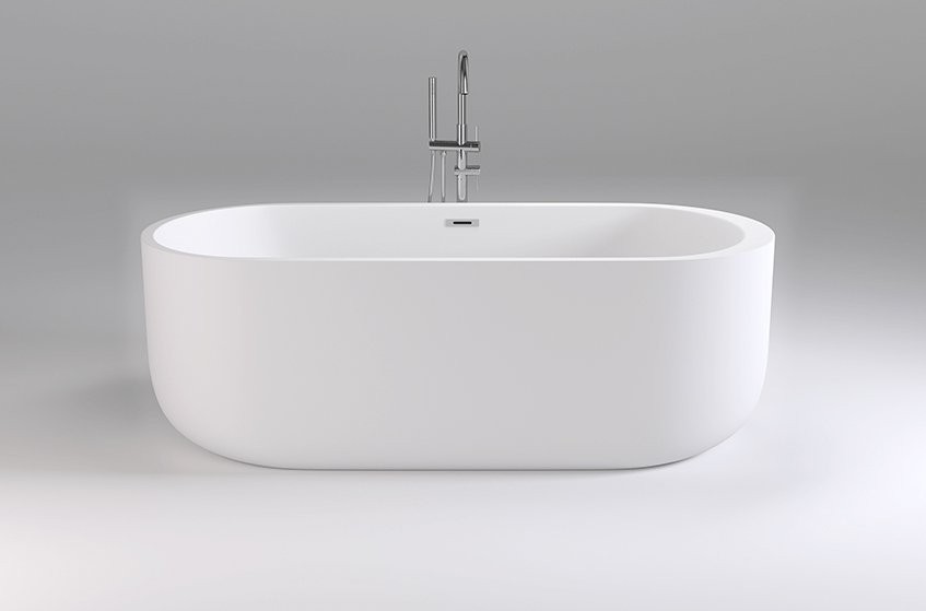 Акриловая ванна Black&White Swan SB109 170x80 см, отдельностоящая, белая, овальная, с каркасом, со сливом-переливом, с донным клапаном