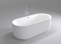 Акриловая ванна Black&White Swan SB109 170x80 см, отдельностоящая, белая, овальная, с каркасом, со сливом-переливом, с донным клапаном