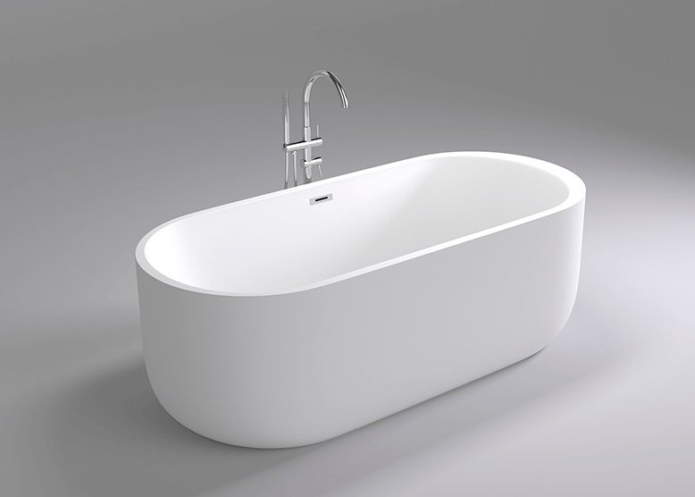 Акриловая ванна Black&White Swan SB109 170x80 см, отдельностоящая, белая, овальная, с каркасом, со сливом-переливом, с донным клапаном