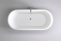 Акриловая ванна Black&White Swan SB109 170x80 см, отдельностоящая, белая, овальная, с каркасом, со сливом-переливом, с донным клапаном