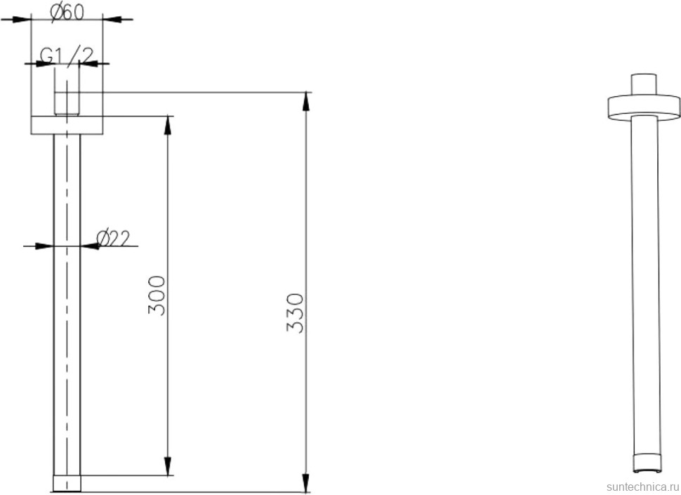 Кронштейн для верхнего душа Boheme Uno 629-MG matt gold
