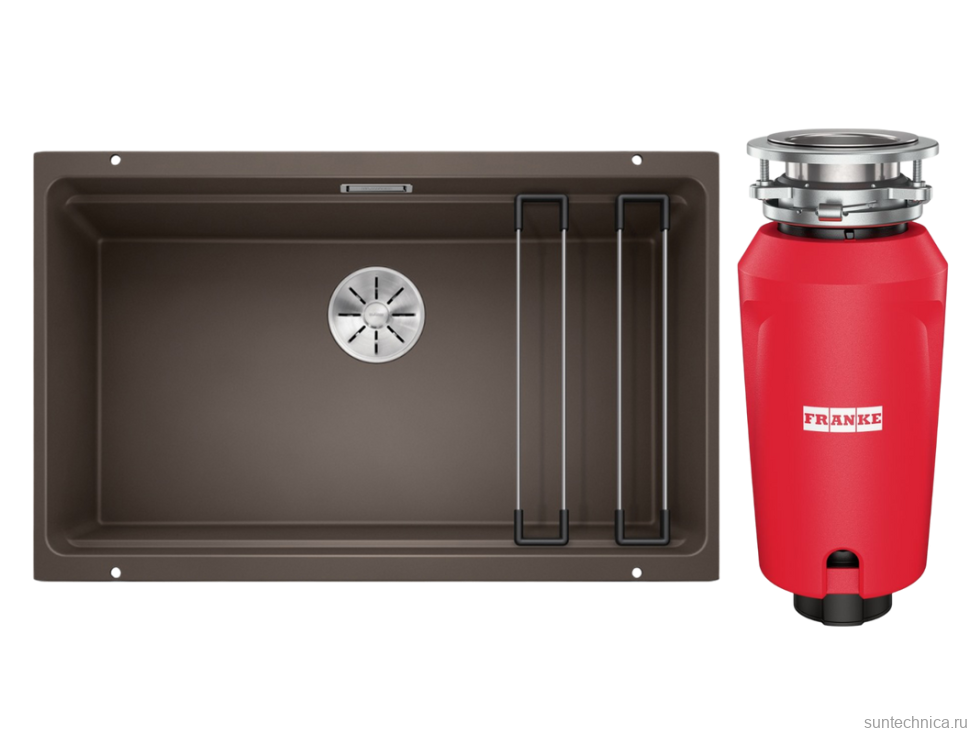Комплект Мойка Blanco Etagon 700-U кофе + Измельчитель Franke
