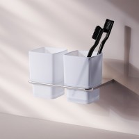 Стакан для ванной AM.PM Inspire V2.0 A50A343400 настенный, хром, стеклянный, двойной Стакан для ванной AM.PM Inspire V2.0 A50A343400 настенный, хром, стеклянный, двойной