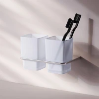 Стакан для ванной AM.PM Inspire V2.0 A50A343400 настенный, хром, стеклянный, двойной Стакан для ванной AM.PM Inspire V2.0 A50A343400 настенный, хром, стеклянный, двойной