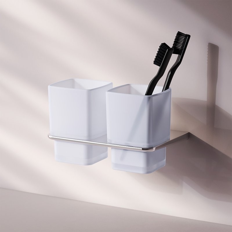 Стакан для ванной AM.PM Inspire V2.0 A50A343400 настенный, хром, стеклянный, двойной