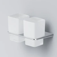 Стакан для ванной AM.PM Inspire V2.0 A50A343400 настенный, хром, стеклянный, двойной Стакан для ванной AM.PM Inspire V2.0 A50A343400 настенный, хром, стеклянный, двойной