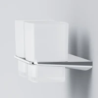 Стакан для ванной AM.PM Inspire V2.0 A50A343400 настенный, хром, стеклянный, двойной Стакан для ванной AM.PM Inspire V2.0 A50A343400 настенный, хром, стеклянный, двойной