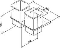 Стакан для ванной AM.PM Inspire V2.0 A50A343400 настенный, хром, стеклянный, двойной Стакан для ванной AM.PM Inspire V2.0 A50A343400 настенный, хром, стеклянный, двойной