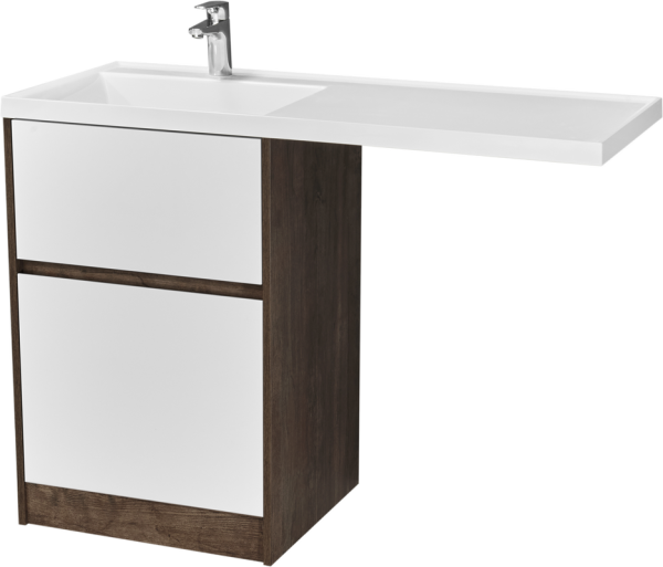 Тумба под раковину без столешницы AQUATON Лондри 60 дуб кантри, фасад белый