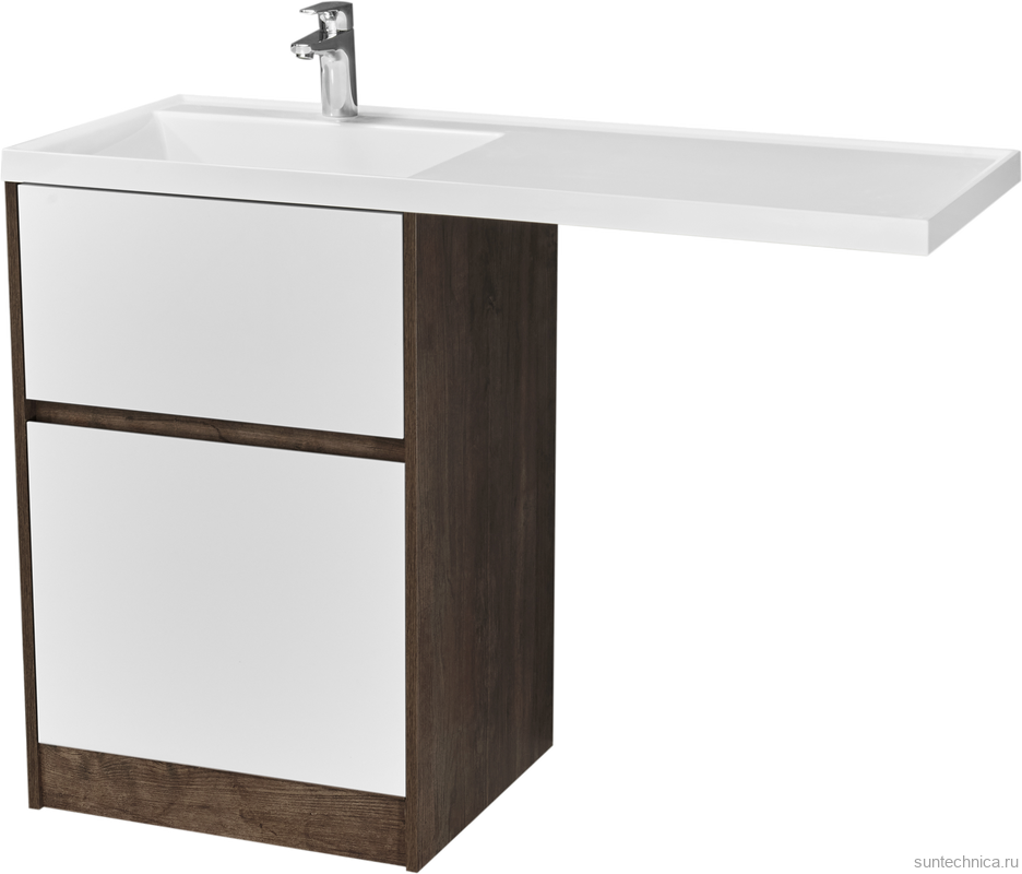 Тумба под раковину без столешницы AQUATON Лондри 60 дуб кантри, фасад белый