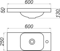 Мебель для ванной комнаты Aqwella Alba 60 L, подвесная, светлый камень, матовая белая