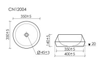 Раковина накладная Ceramicanova Maya круглая 40 см цвет белый CN12004