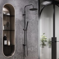 Душевой комплект Смеситель для душа Damixa Scandinavian Pure 362000300 черный + Стойка 936000300 черная матовая