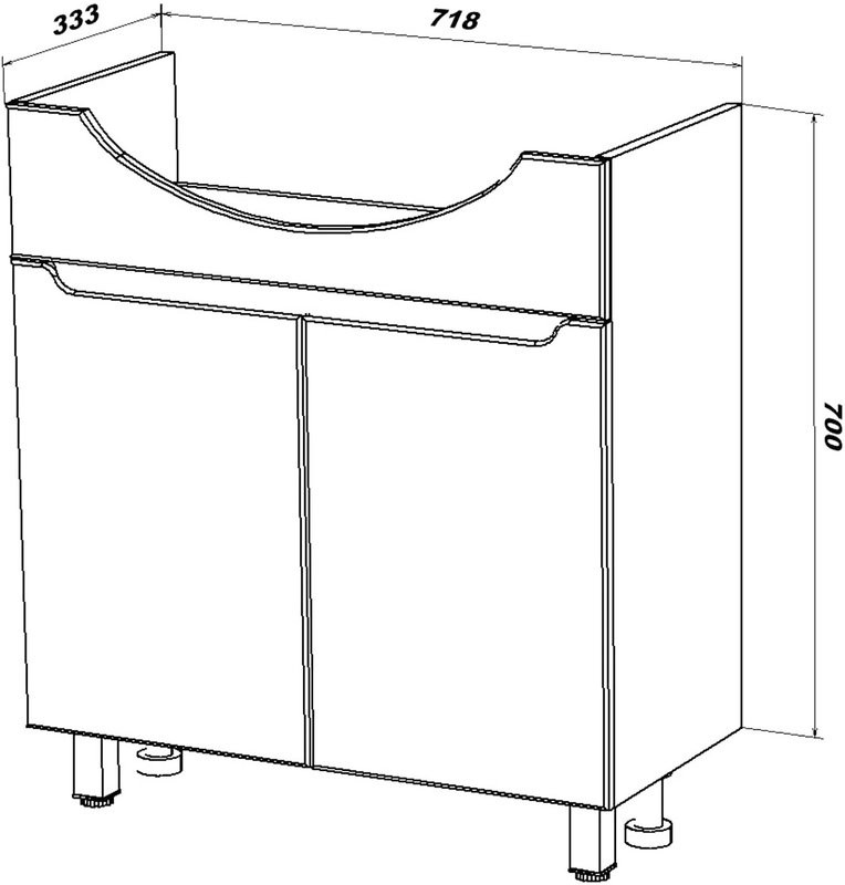 Тумба под раковину SanStar Bianca 75 напольная, белая