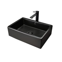 Накладная раковина GID Geometrico N9129bg 50 черный графит, прямоугольная, фаянс