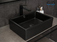 Накладная раковина GID Geometrico N9129bg 50 черный графит, прямоугольная, фаянс