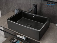 Накладная раковина GID Geometrico N9129bg 50 черный графит, прямоугольная, фаянс