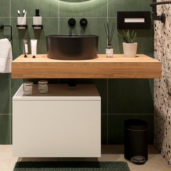 Столешница STWORKI Ольборг 100 дуб французский, без отверстий, с тумбой 60