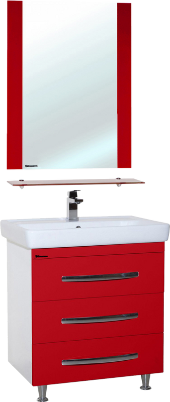 Мебель для ванной комнаты Bellezza Рокко 80 напольная, красная