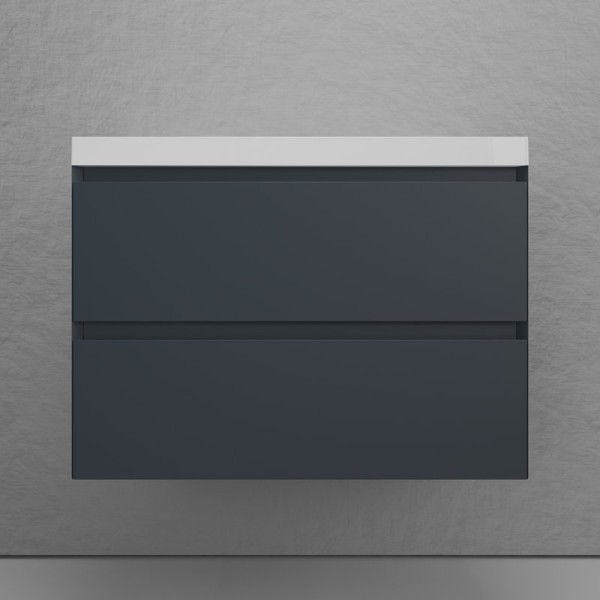 Тумба с раковиной Style Line Манхэттен 80 подвесная, графит, раковина Andrea Classic 80