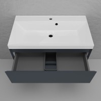 Тумба с раковиной Style Line Манхэттен 80 подвесная, графит, раковина Andrea Classic 80