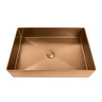 Накладная раковина AltroBagno Astro 001019 RaSp 51 матовая медь, прямоугольная, нержавеющая сталь