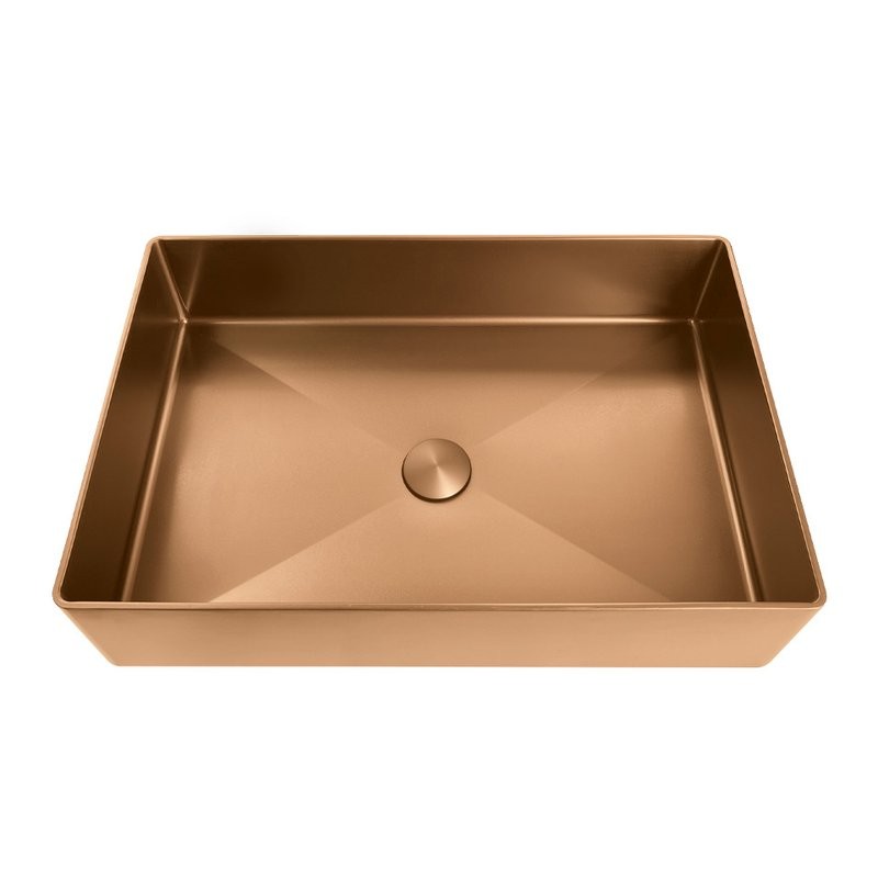 Накладная раковина AltroBagno Astro 001019 RaSp 51 матовая медь, прямоугольная, нержавеющая сталь