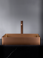 Накладная раковина AltroBagno Astro 001019 RaSp 51 матовая медь, прямоугольная, нержавеющая сталь