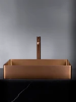 Накладная раковина AltroBagno Astro 001019 RaSp 51 матовая медь, прямоугольная, нержавеющая сталь