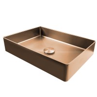 Накладная раковина AltroBagno Astro 001019 RaSp 51 матовая медь, прямоугольная, нержавеющая сталь