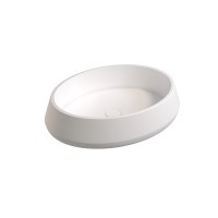 Накладная раковина Abber Stein AS2605 60 матовая белая, овальная, искусственный камень