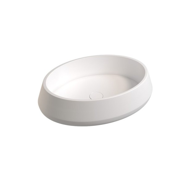 Накладная раковина Abber Stein AS2605 60 матовая белая, овальная, искусственный камень