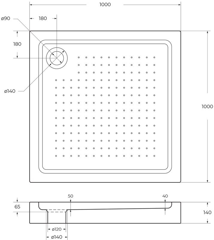 Поддон для душа BelBagno TRAY-BB-A-100-15-W