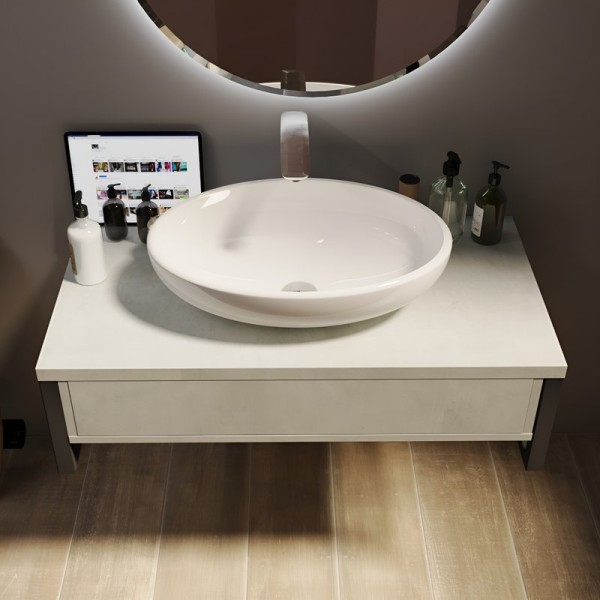 Тумба под раковину 1MarKa Grunge Loft 90 бетон светлый