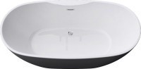 Акриловая ванна Art&Max AM-605-1700-790 170x80 см, отдельностоящая, белая, овальная, с каркасом, со сливом-переливом