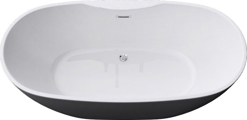 Акриловая ванна Art&Max AM-605-1700-790 170x80 см, отдельностоящая, белая, овальная, с каркасом, со сливом-переливом