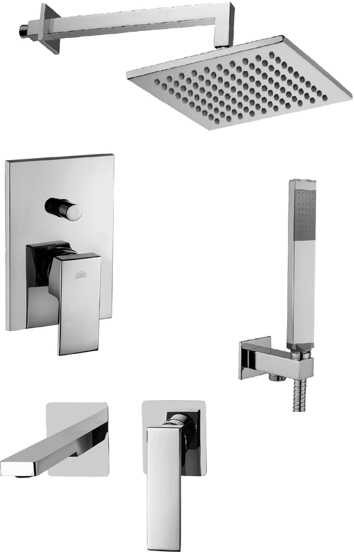 Комплект для ванной Paffoni Elle KITEL015CR105 С ВНУТРЕННЕЙ ЧАСТЬЮ, верхний душ 20 см, хром