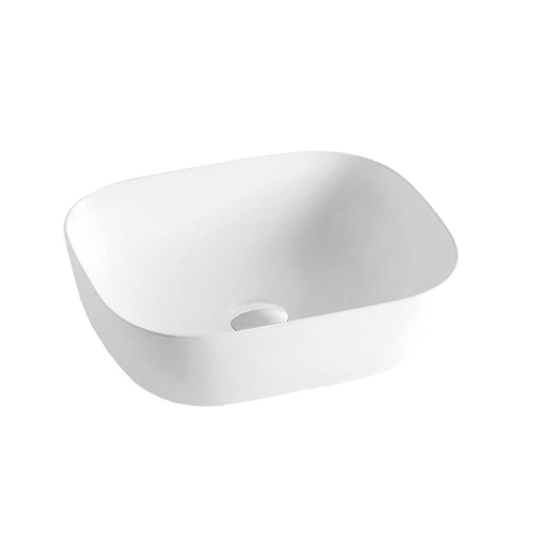 Накладная раковина Art&Max AM110-T 50 глянцевая белая, прямоугольная, фаянс