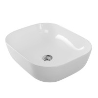 Накладная раковина Art&Max AM110-T 50 глянцевая белая, прямоугольная, фаянс