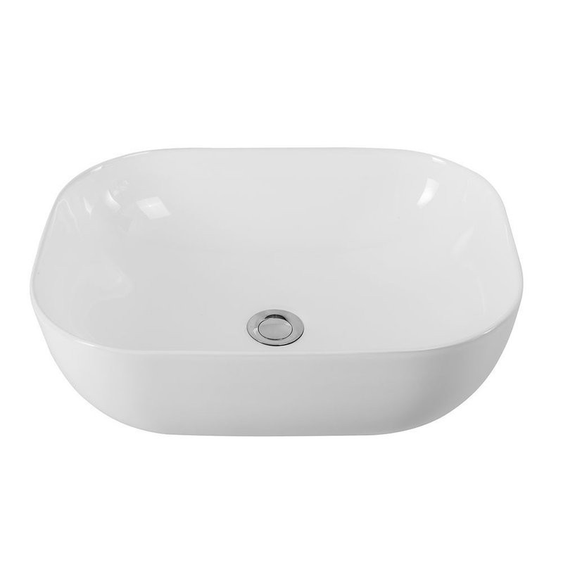 Накладная раковина Art&Max AM110-T 50 глянцевая белая, прямоугольная, фаянс