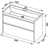 Мебель для ванной комнаты Aquanet Гласс 100